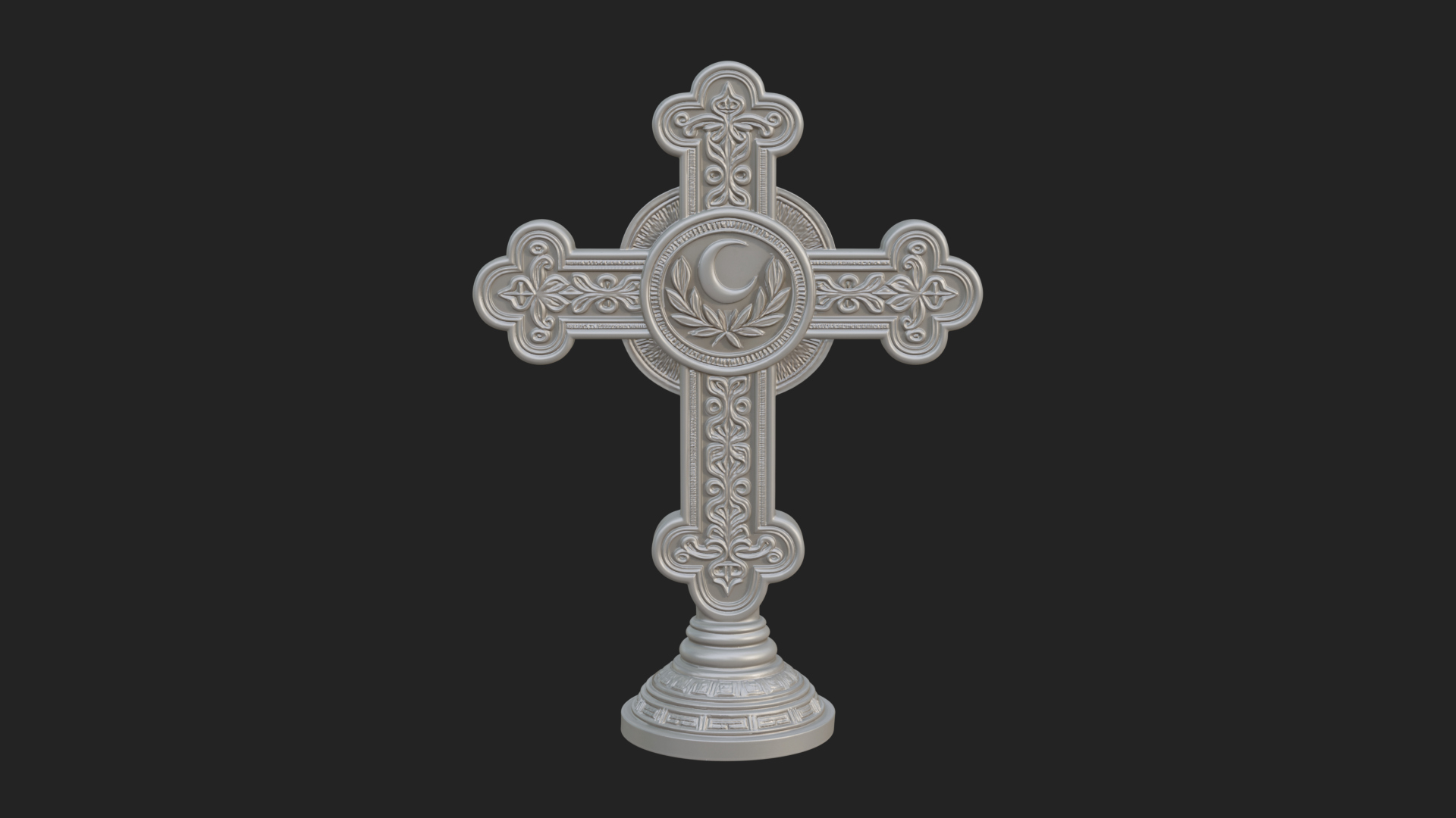 Carved Relief Wall Cross Design 37 3D Print Model 3D Model