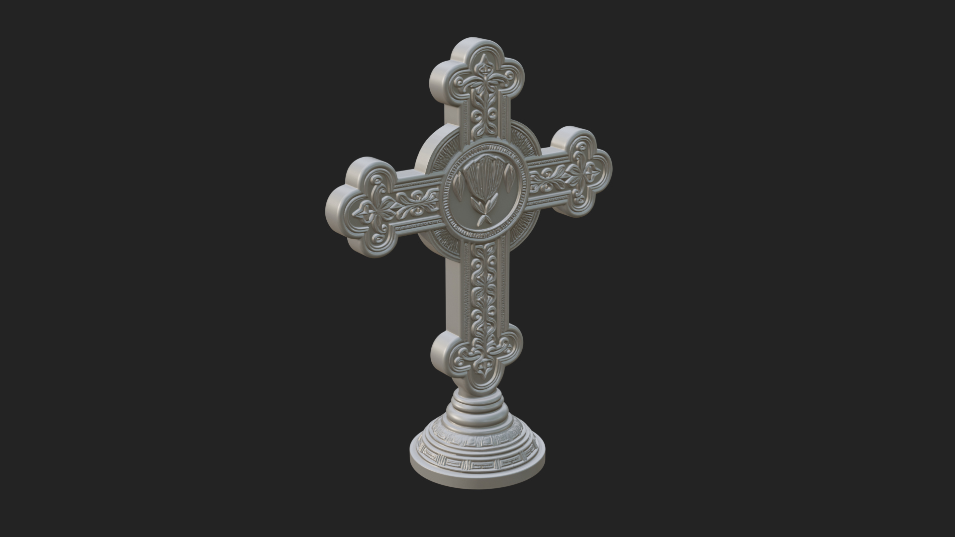 Carved Relief Wall Cross Design 37 3D Print Model 3D Model