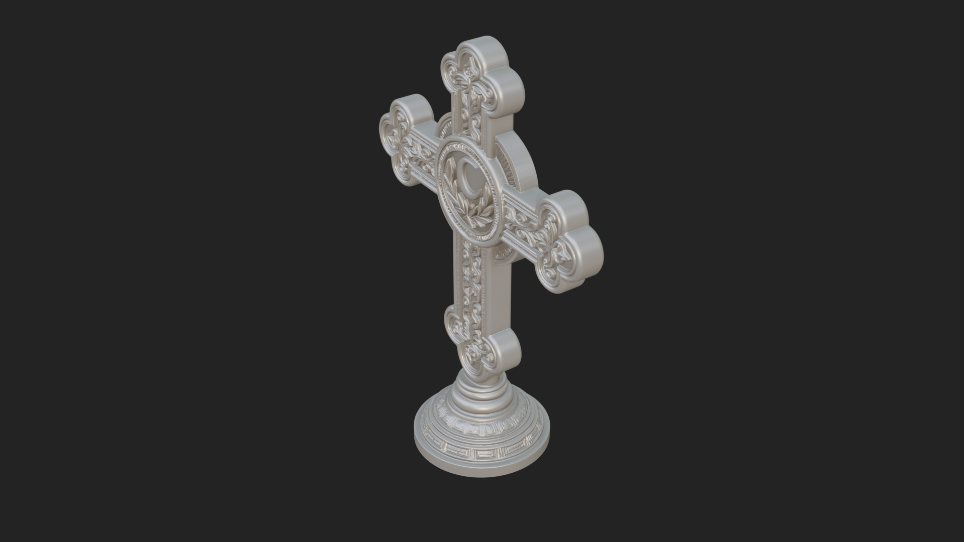 Carved Relief Wall Cross Design 37 3D Print Model 3D Model