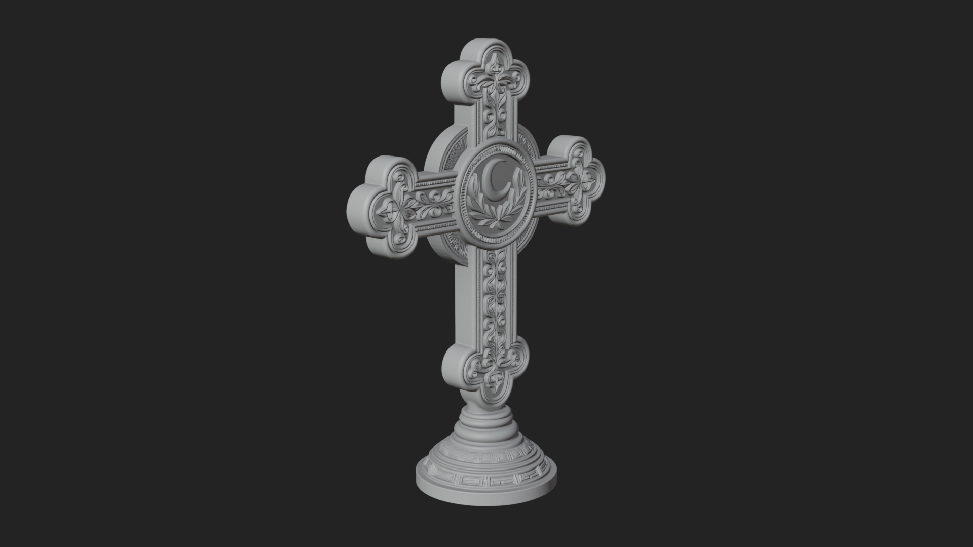 Carved Relief Wall Cross Design 37 3D Print Model 3D Model