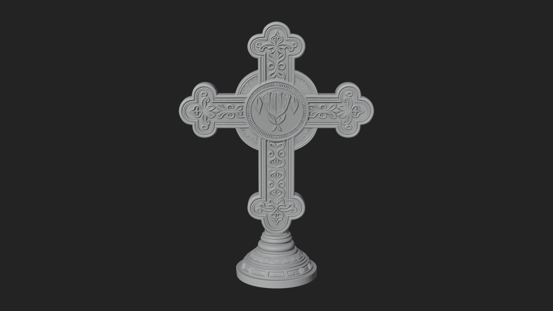 Carved Relief Wall Cross Design 37 3D Print Model 3D Model