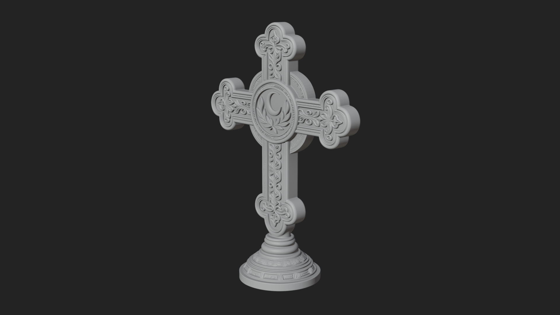 Carved Relief Wall Cross Design 37 3D Print Model 3D Model