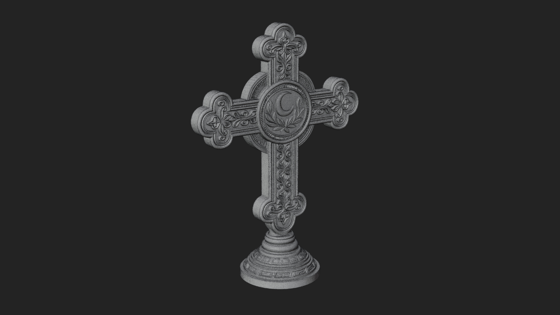 Carved Relief Wall Cross Design 37 3D Print Model 3D Model