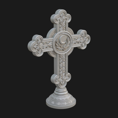 Carved Relief Wall Cross Design 37 3D Print Model