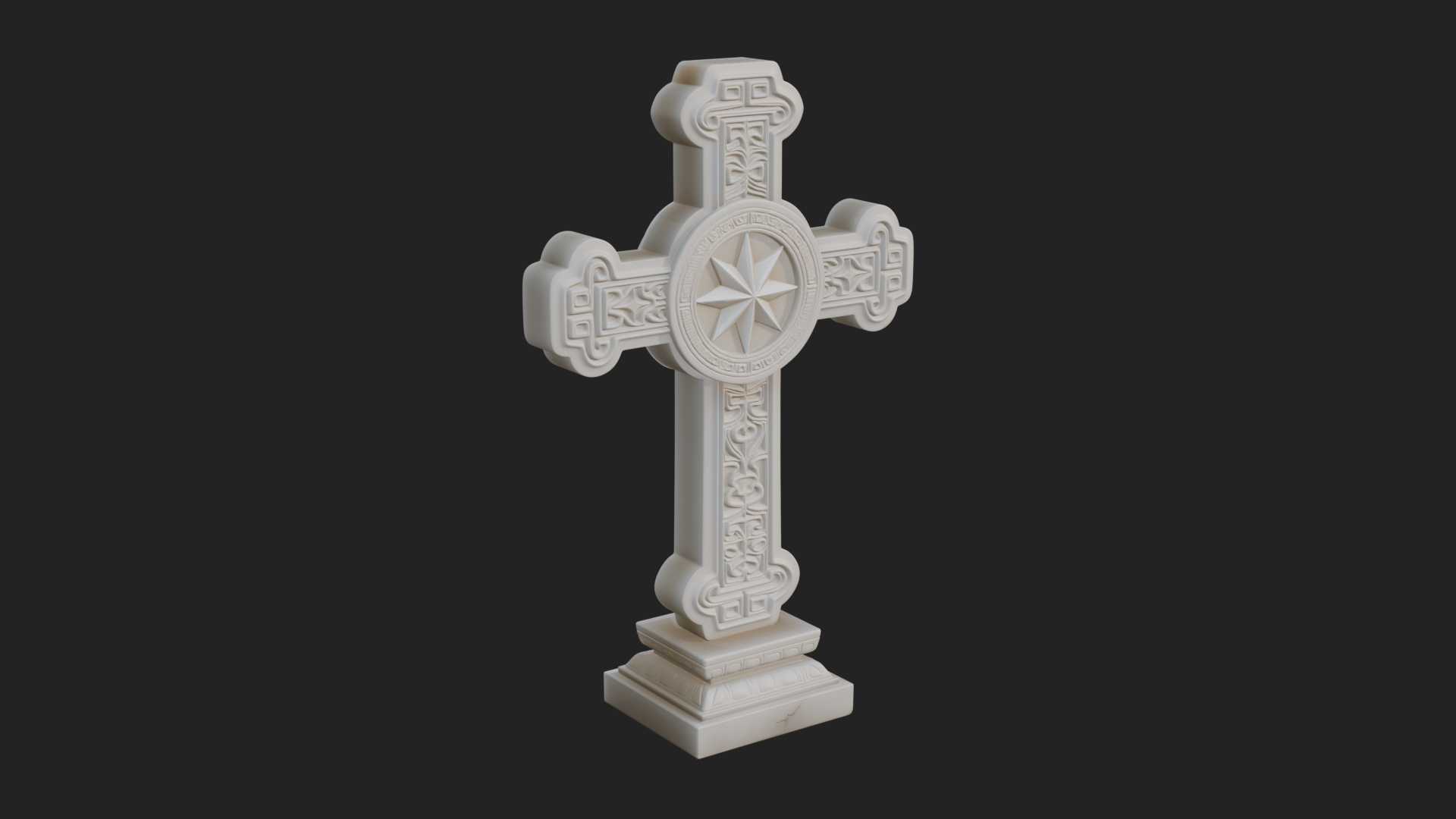 Carved Relief Wall Cross Design 370 3D Print Model 3D Model