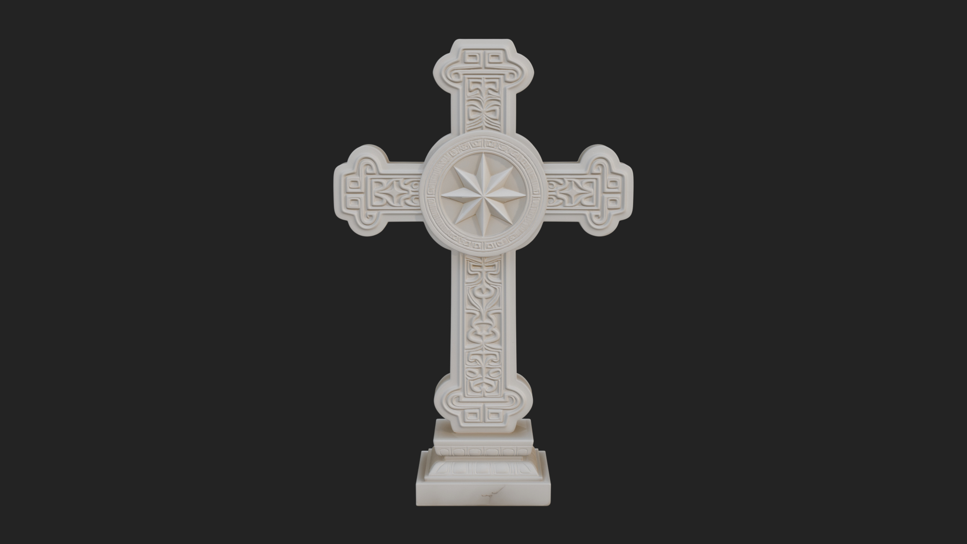 Carved Relief Wall Cross Design 370 3D Print Model 3D Model