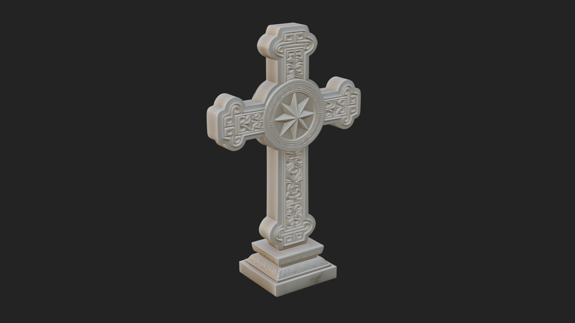 Carved Relief Wall Cross Design 370 3D Print Model 3D Model