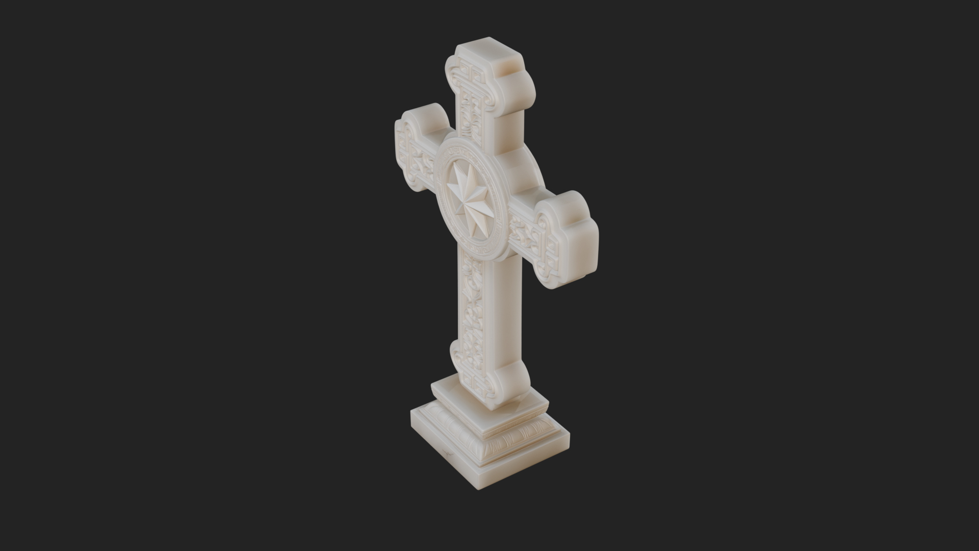 Carved Relief Wall Cross Design 370 3D Print Model 3D Model