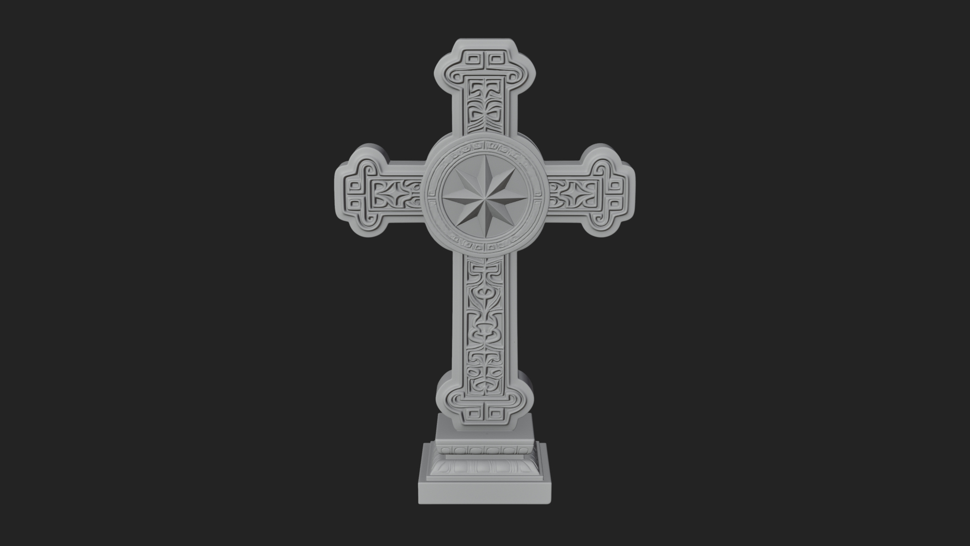 Carved Relief Wall Cross Design 370 3D Print Model 3D Model