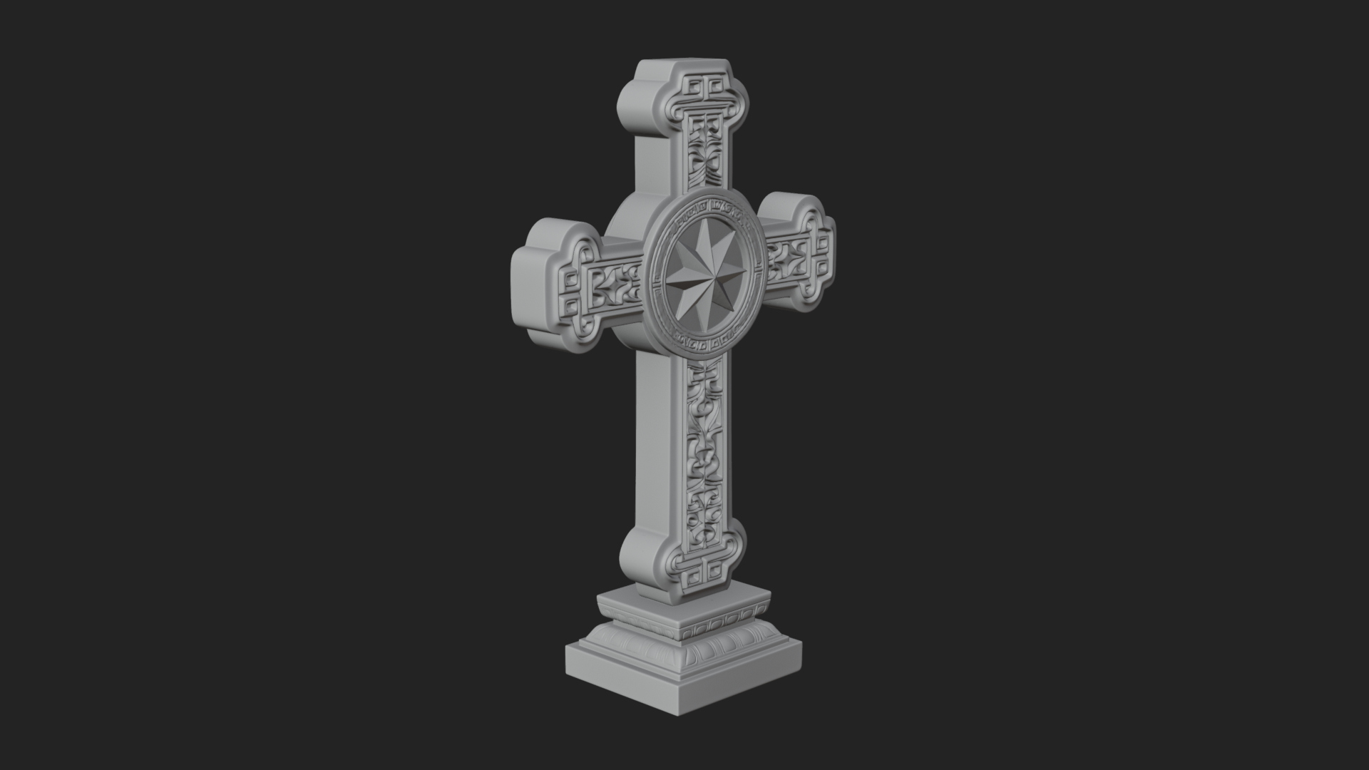 Carved Relief Wall Cross Design 370 3D Print Model 3D Model