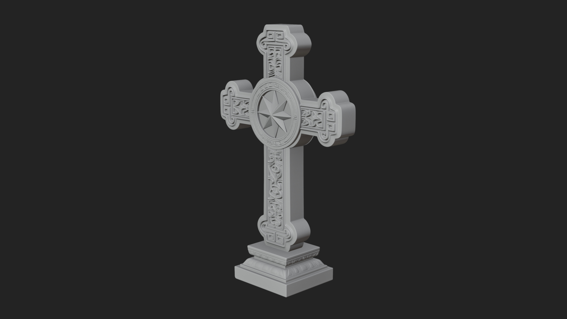 Carved Relief Wall Cross Design 370 3D Print Model 3D Model