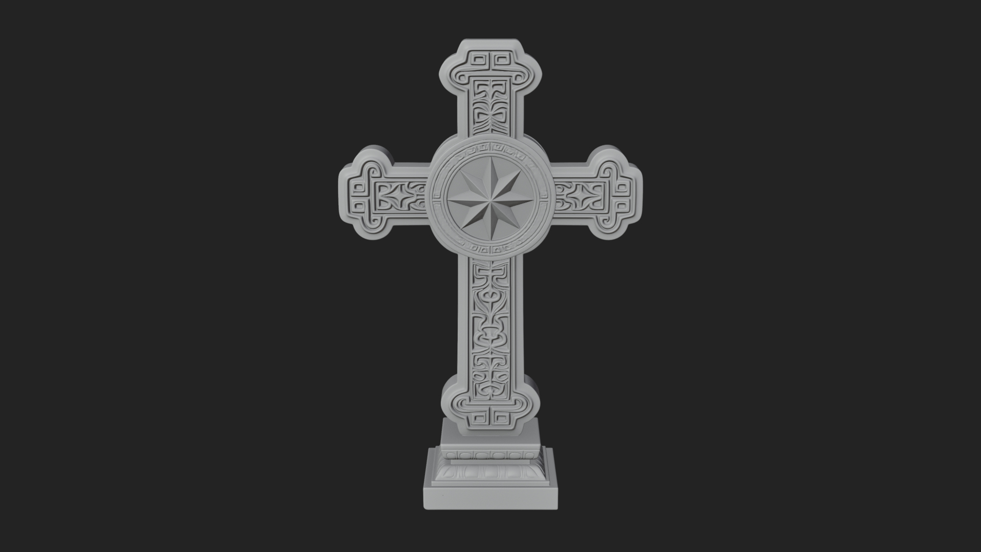 Carved Relief Wall Cross Design 370 3D Print Model 3D Model