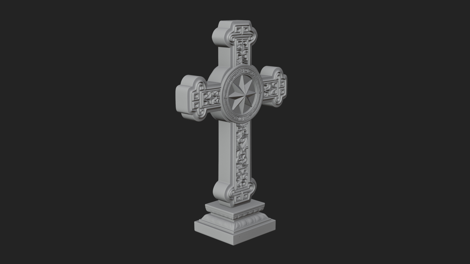 Carved Relief Wall Cross Design 370 3D Print Model 3D Model