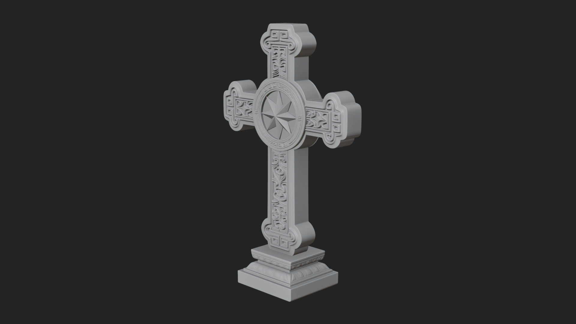 Carved Relief Wall Cross Design 370 3D Print Model 3D Model