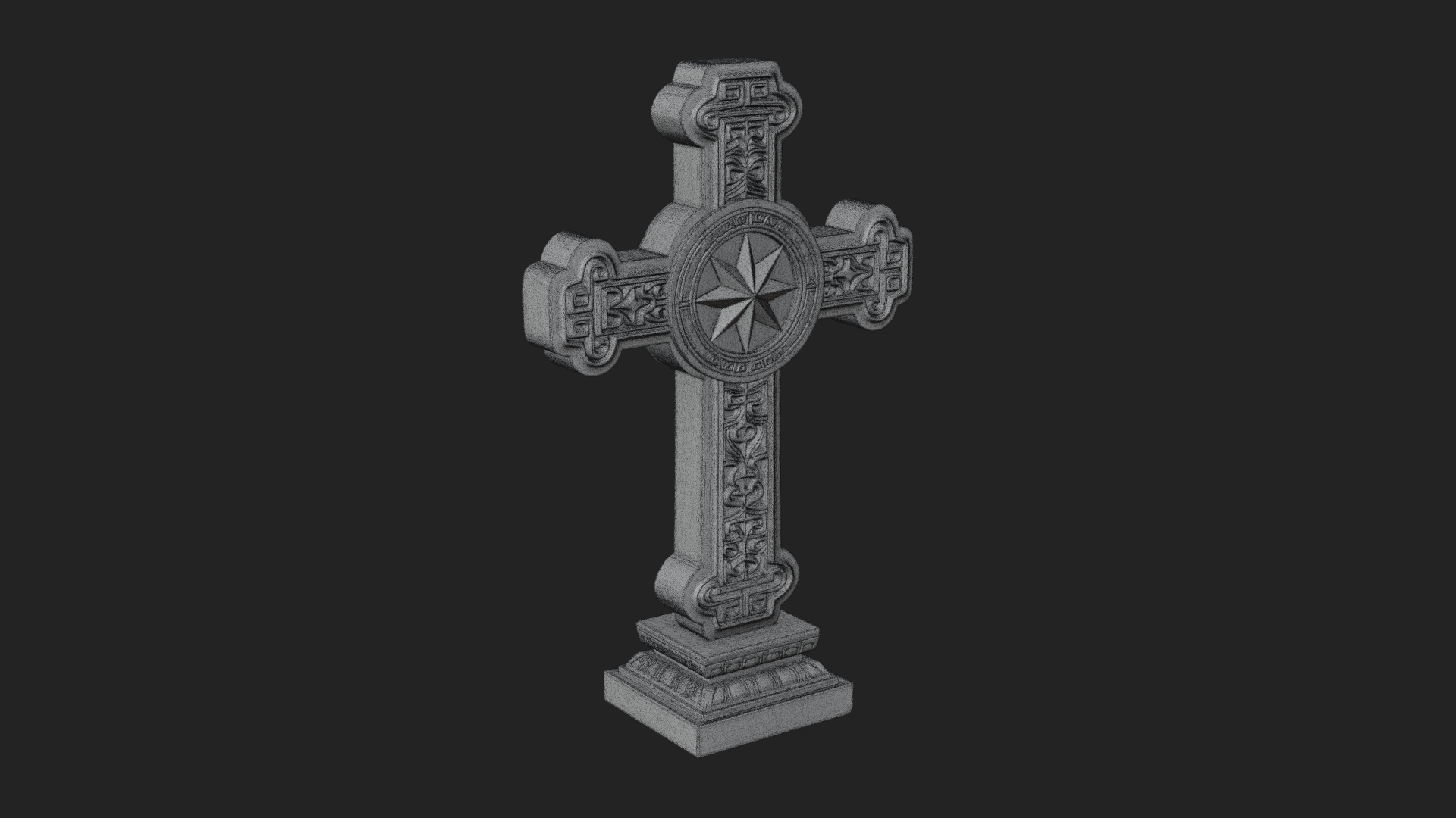 Carved Relief Wall Cross Design 370 3D Print Model 3D Model