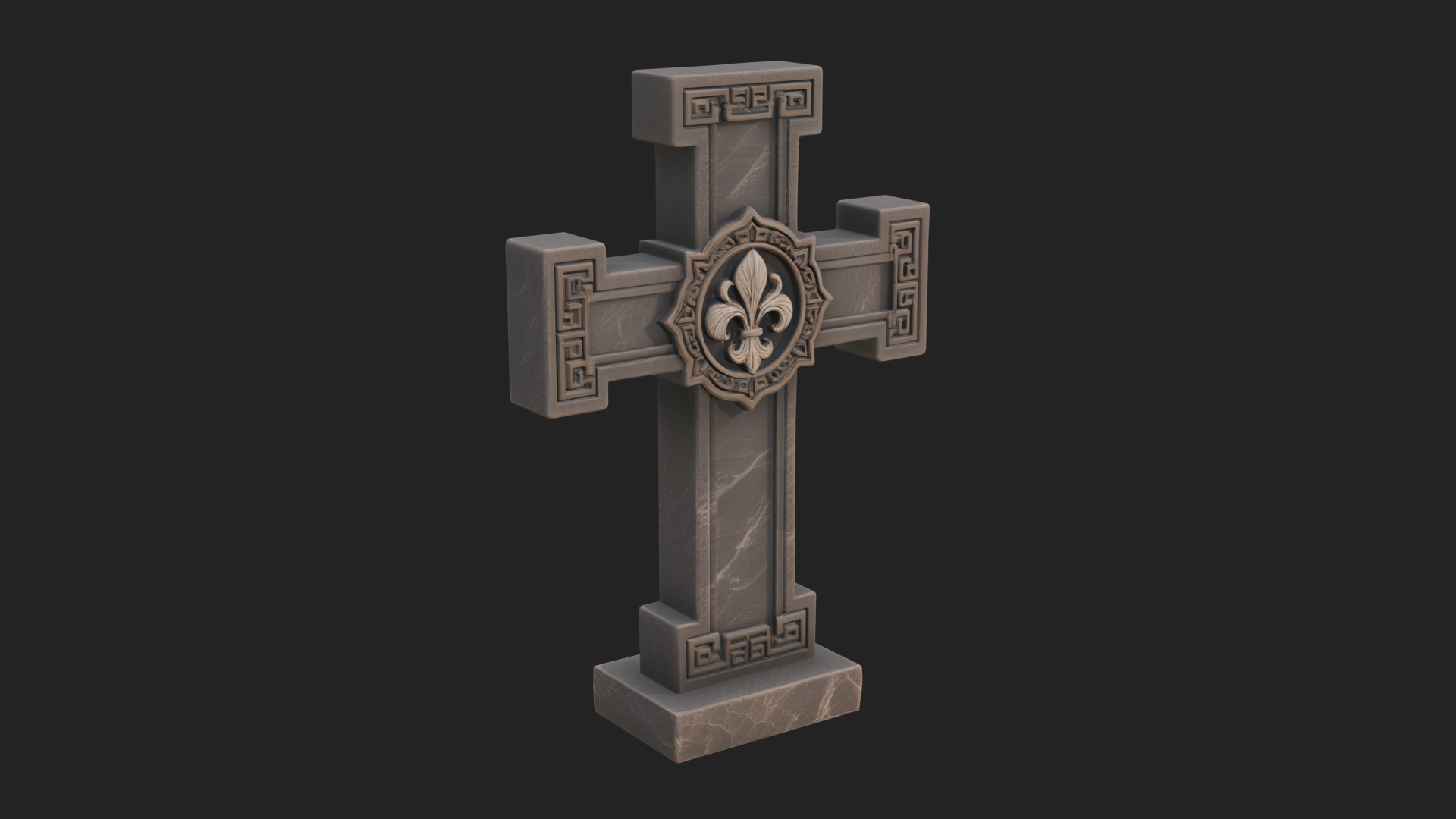 Carved Relief Wall Cross Design 371 3D Print Model 3D Model