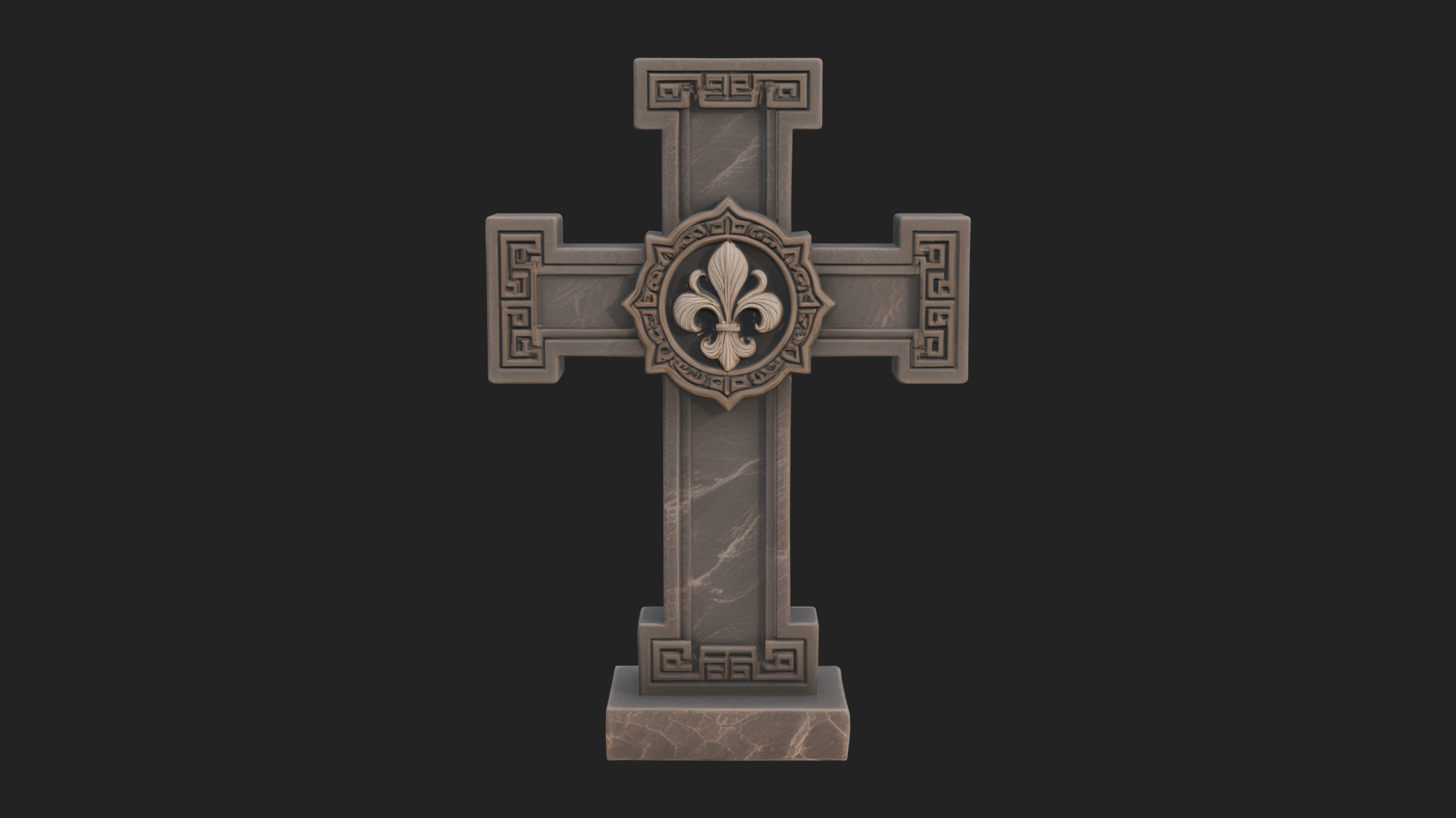 Carved Relief Wall Cross Design 371 3D Print Model 3D Model