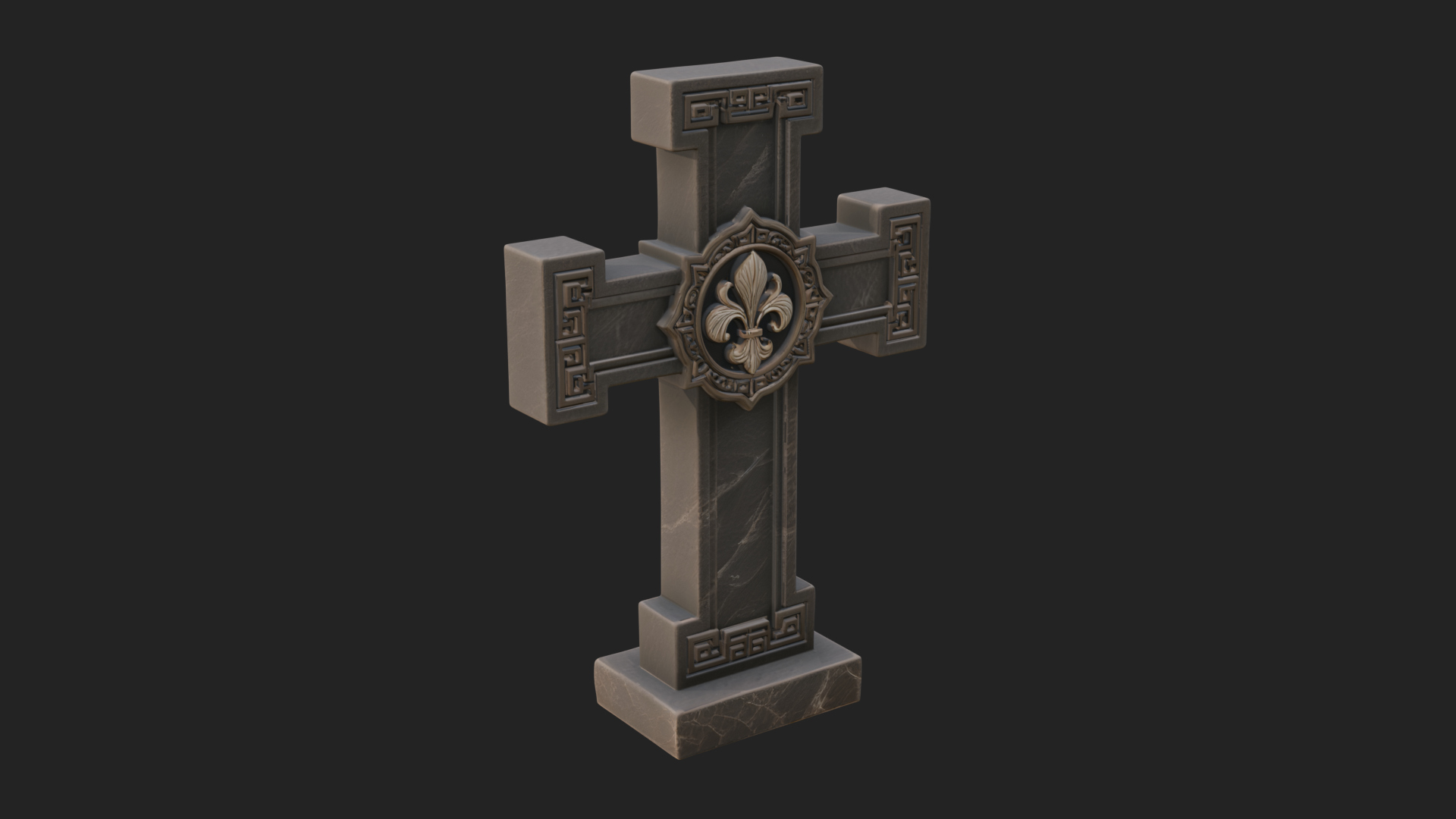 Carved Relief Wall Cross Design 371 3D Print Model 3D Model