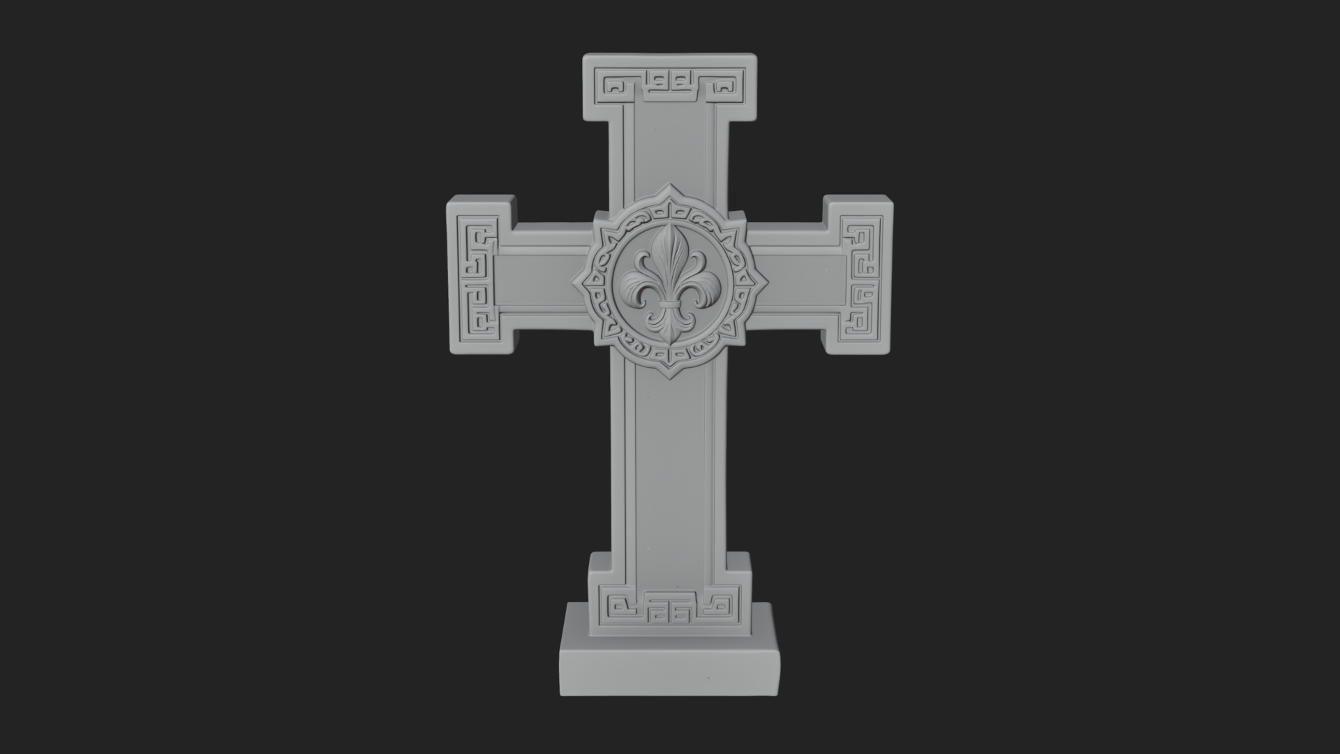 Carved Relief Wall Cross Design 371 3D Print Model 3D Model