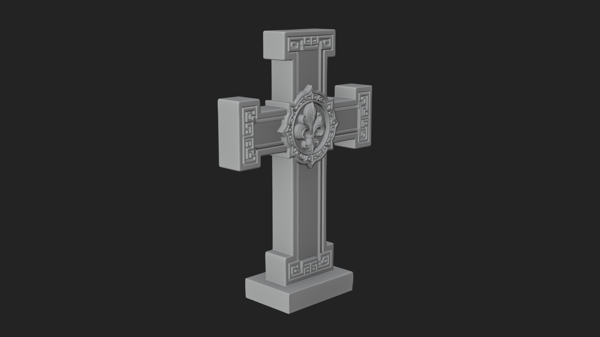 Carved Relief Wall Cross Design 371 3D Print Model 3D Model