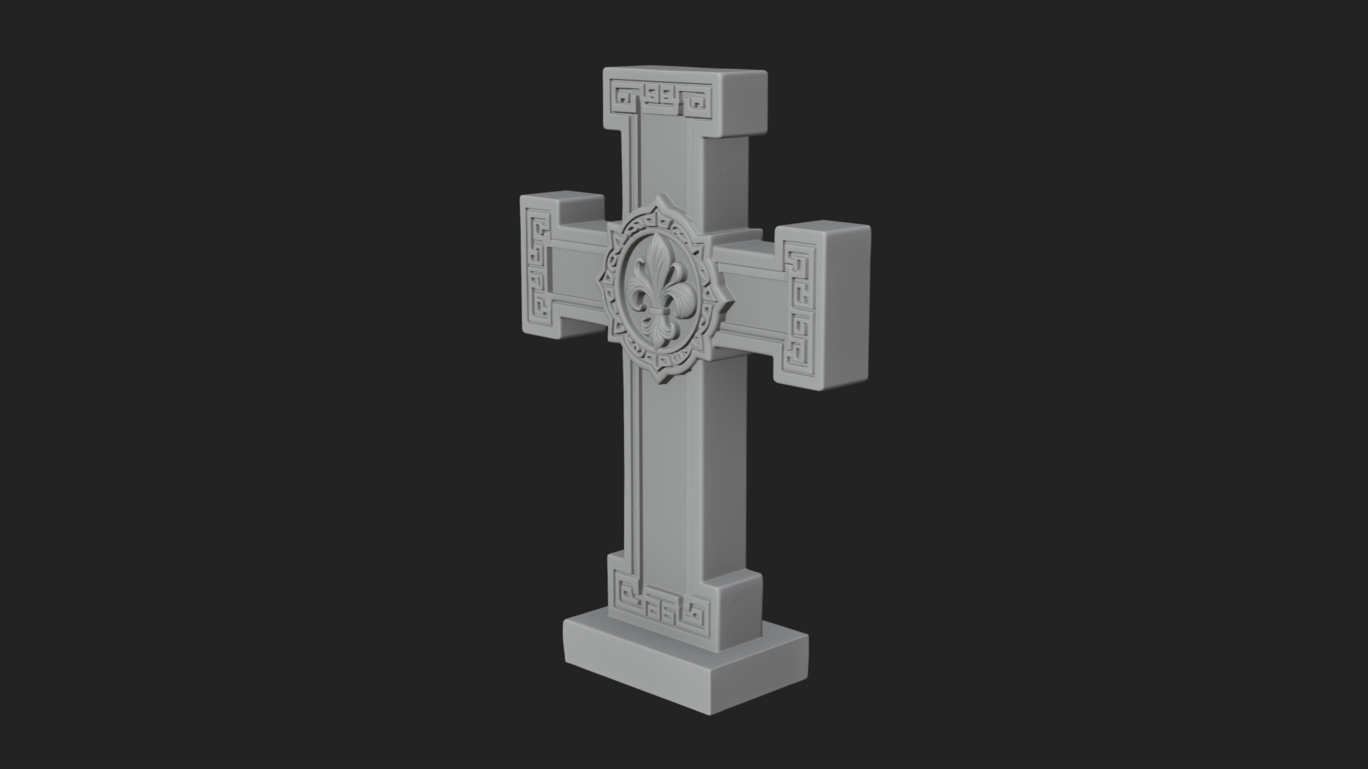 Carved Relief Wall Cross Design 371 3D Print Model 3D Model