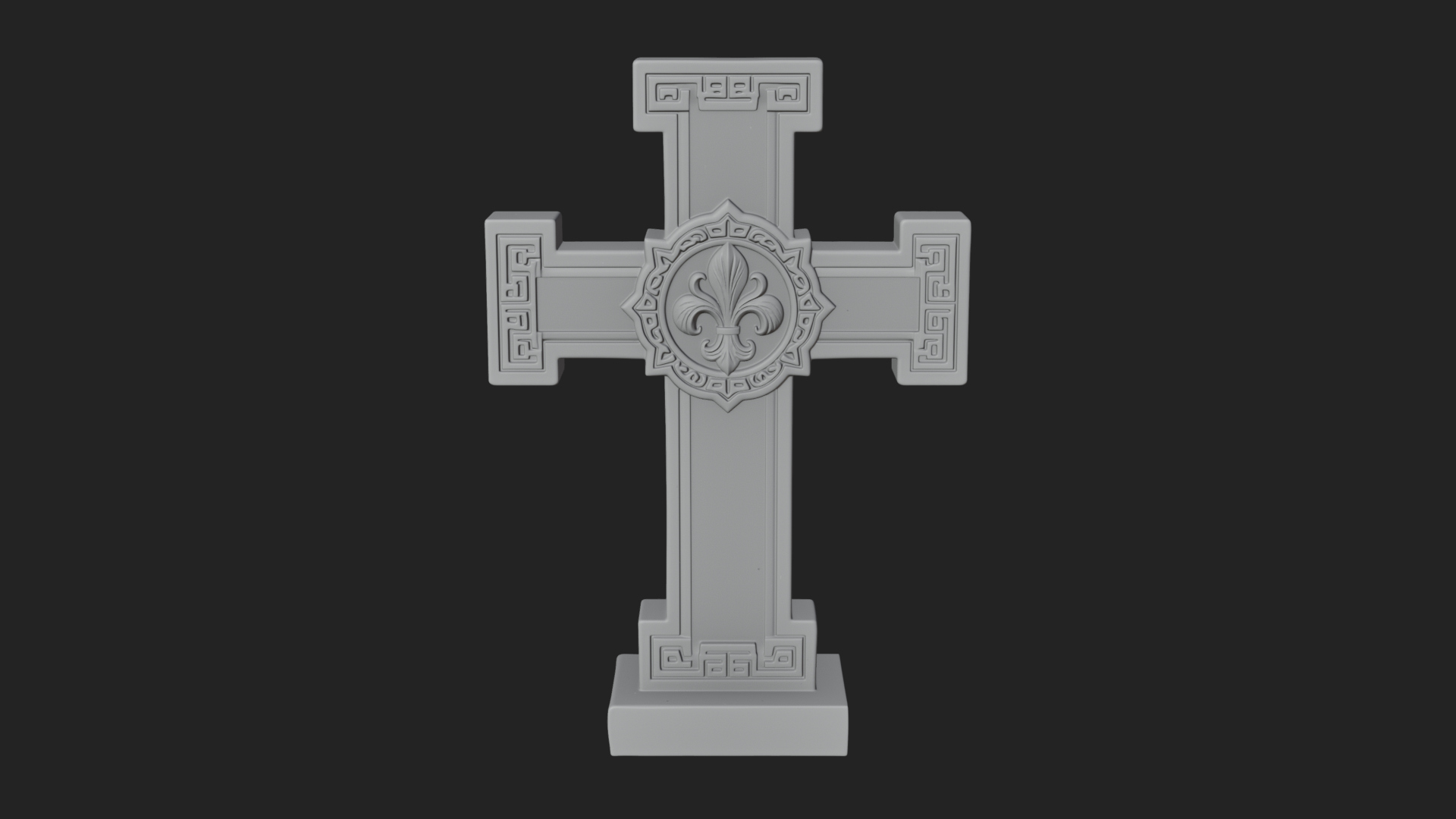 Carved Relief Wall Cross Design 371 3D Print Model 3D Model