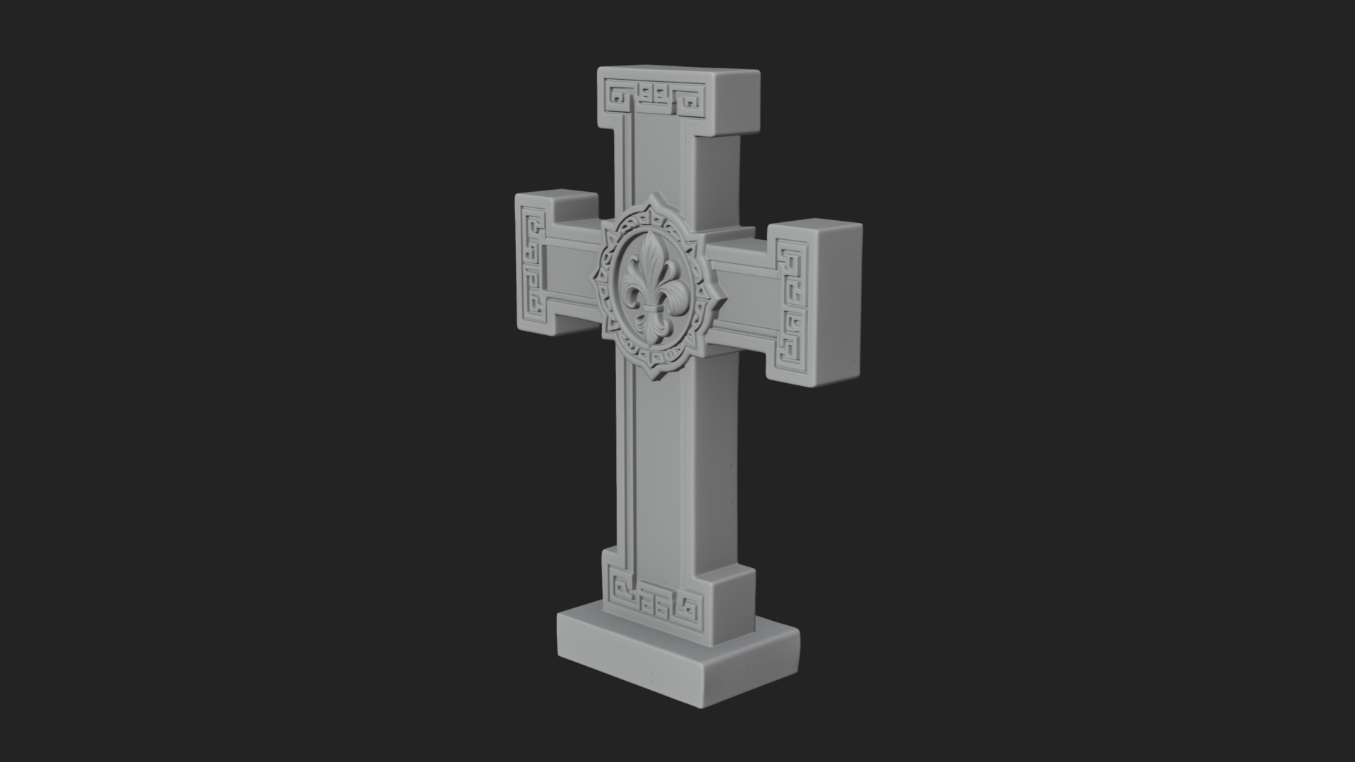 Carved Relief Wall Cross Design 371 3D Print Model 3D Model