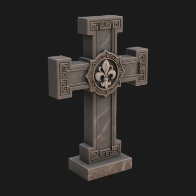 Carved Relief Wall Cross Design 371 3D Print Model