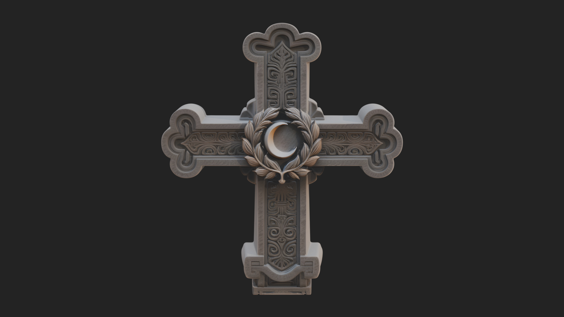 Carved Relief Wall Cross Design 372 3D Print Model 3D Model