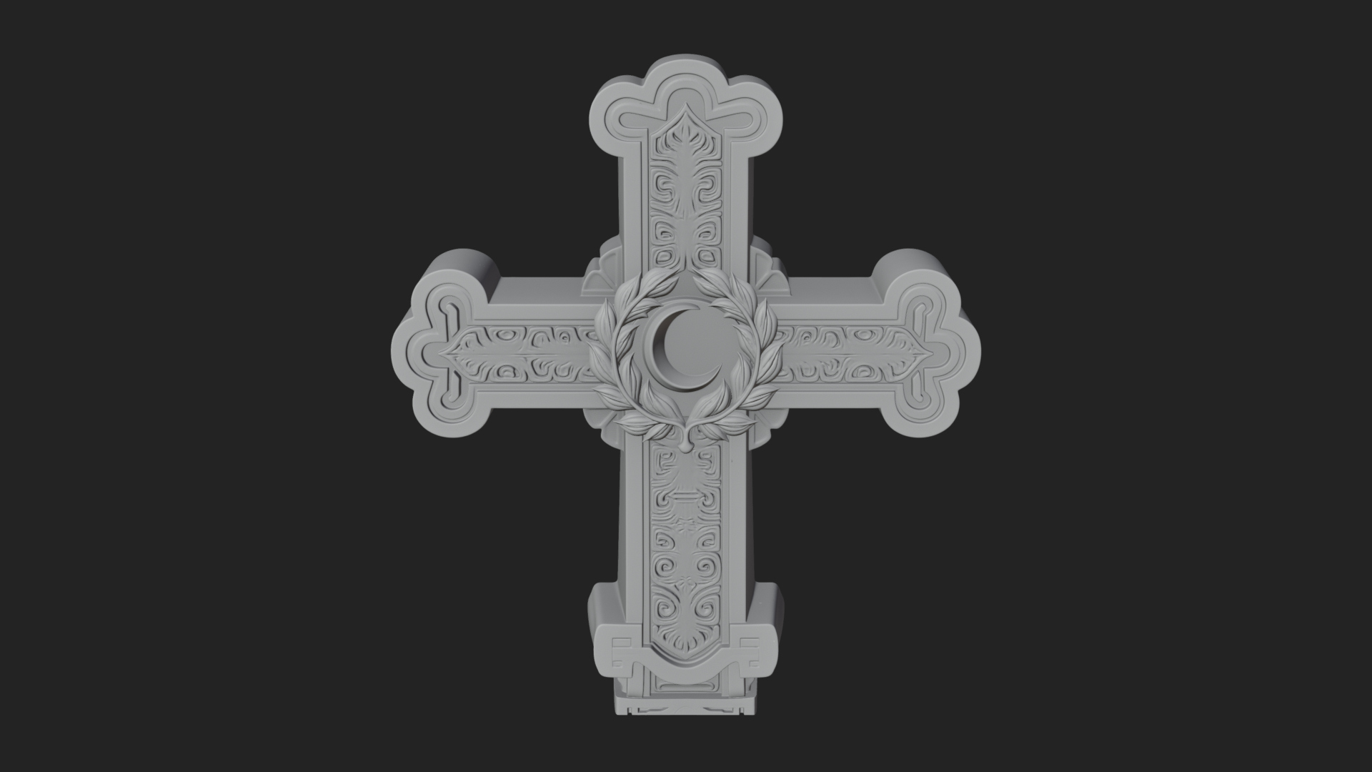 Carved Relief Wall Cross Design 372 3D Print Model 3D Model