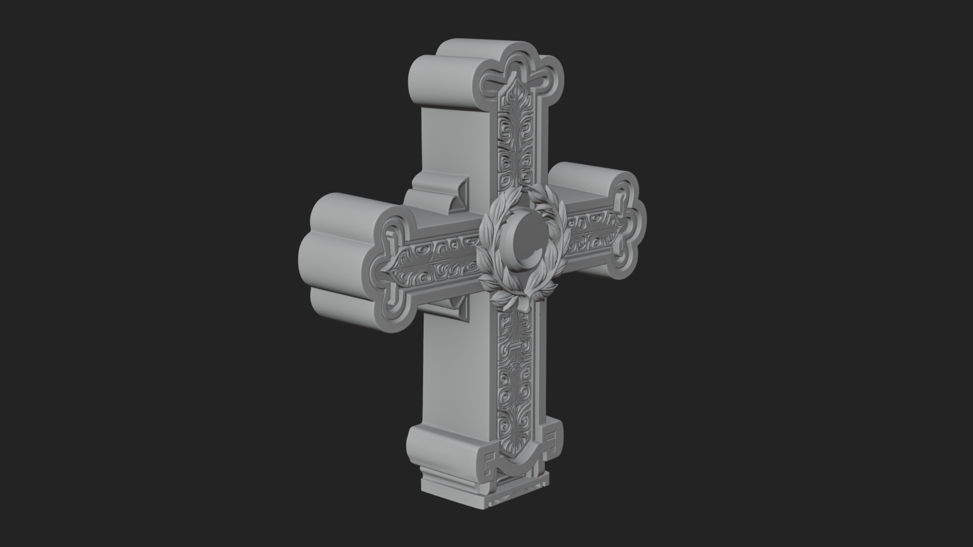 Carved Relief Wall Cross Design 372 3D Print Model 3D Model
