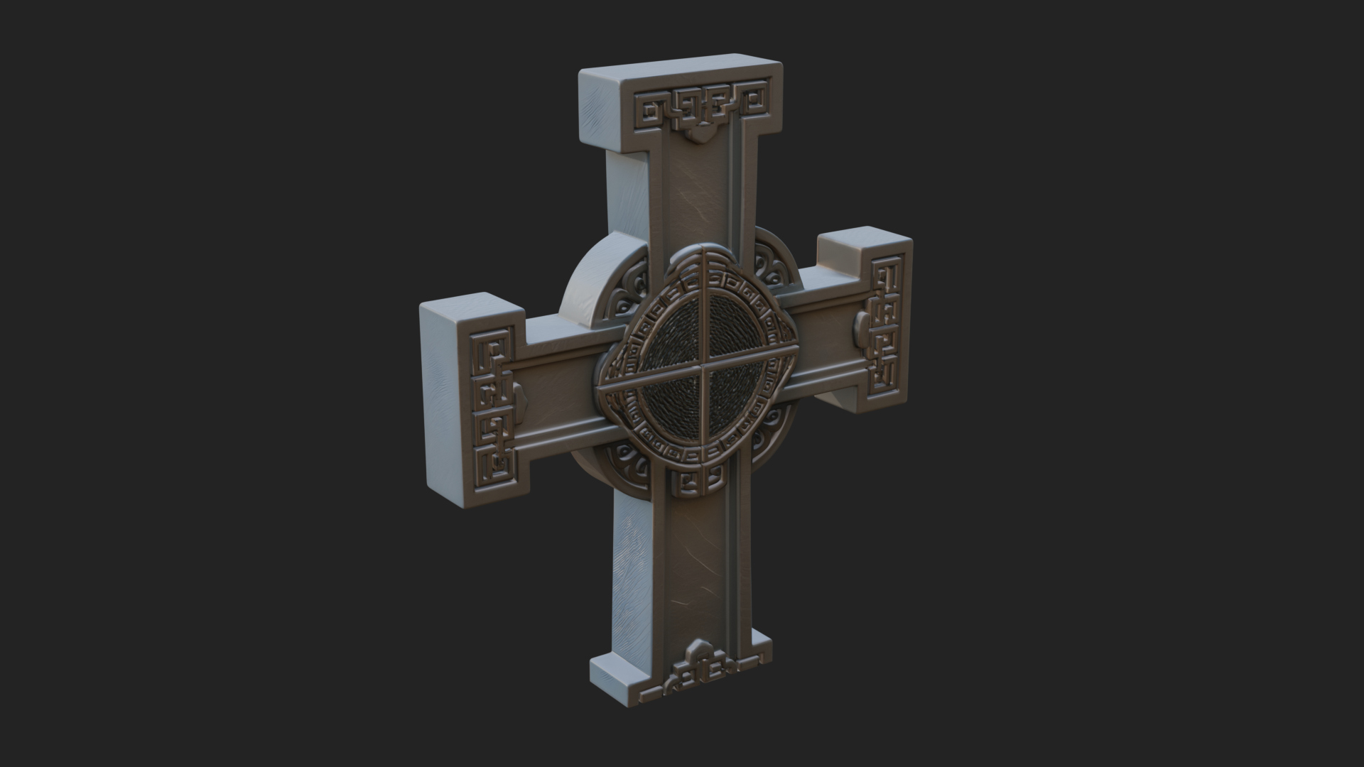 Carved Relief Wall Cross Design 373 3D Print Model 3D Model