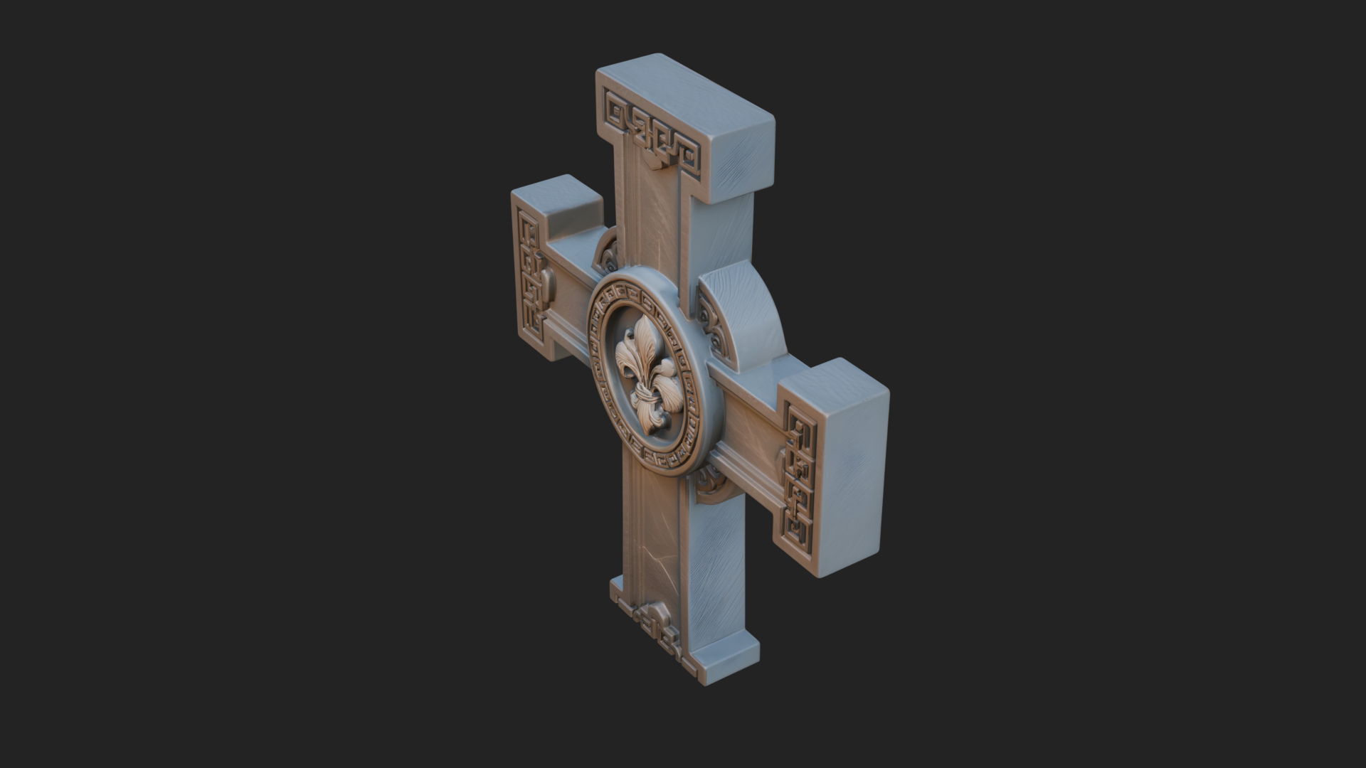 Carved Relief Wall Cross Design 373 3D Print Model 3D Model