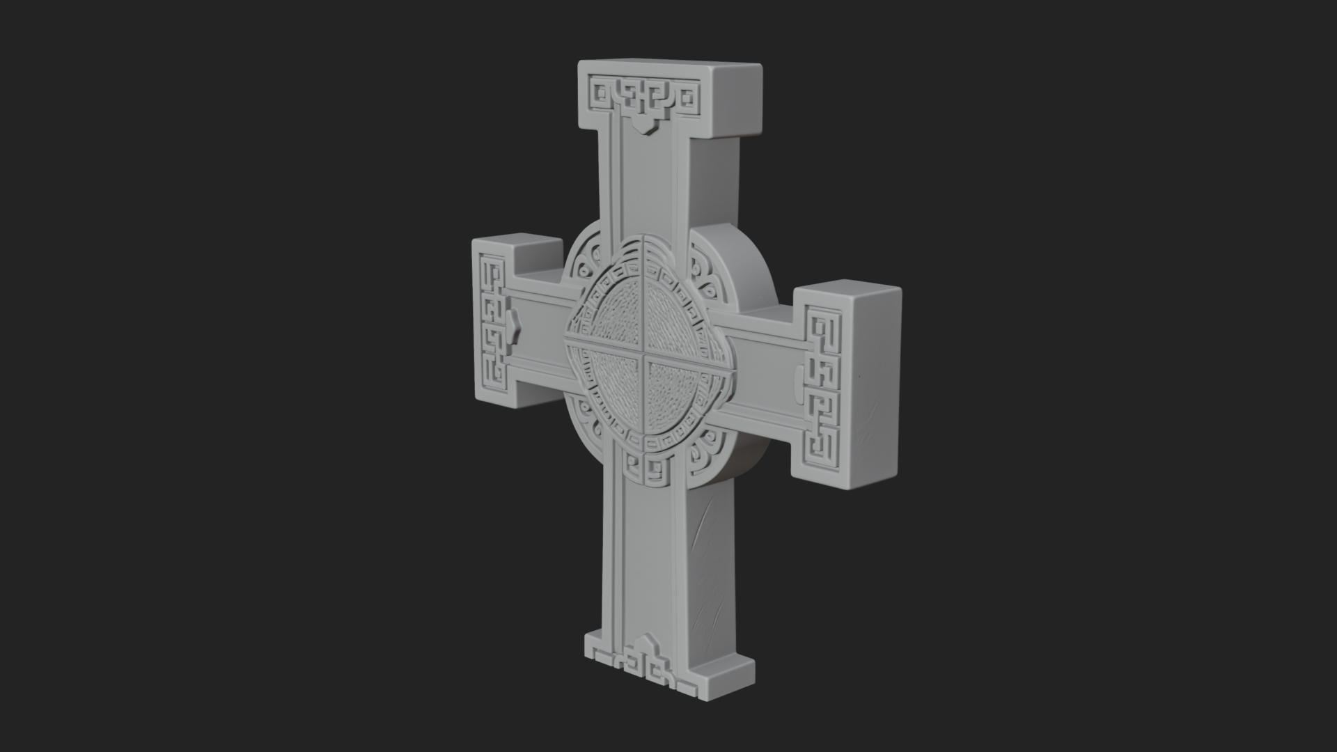 Carved Relief Wall Cross Design 373 3D Print Model 3D Model