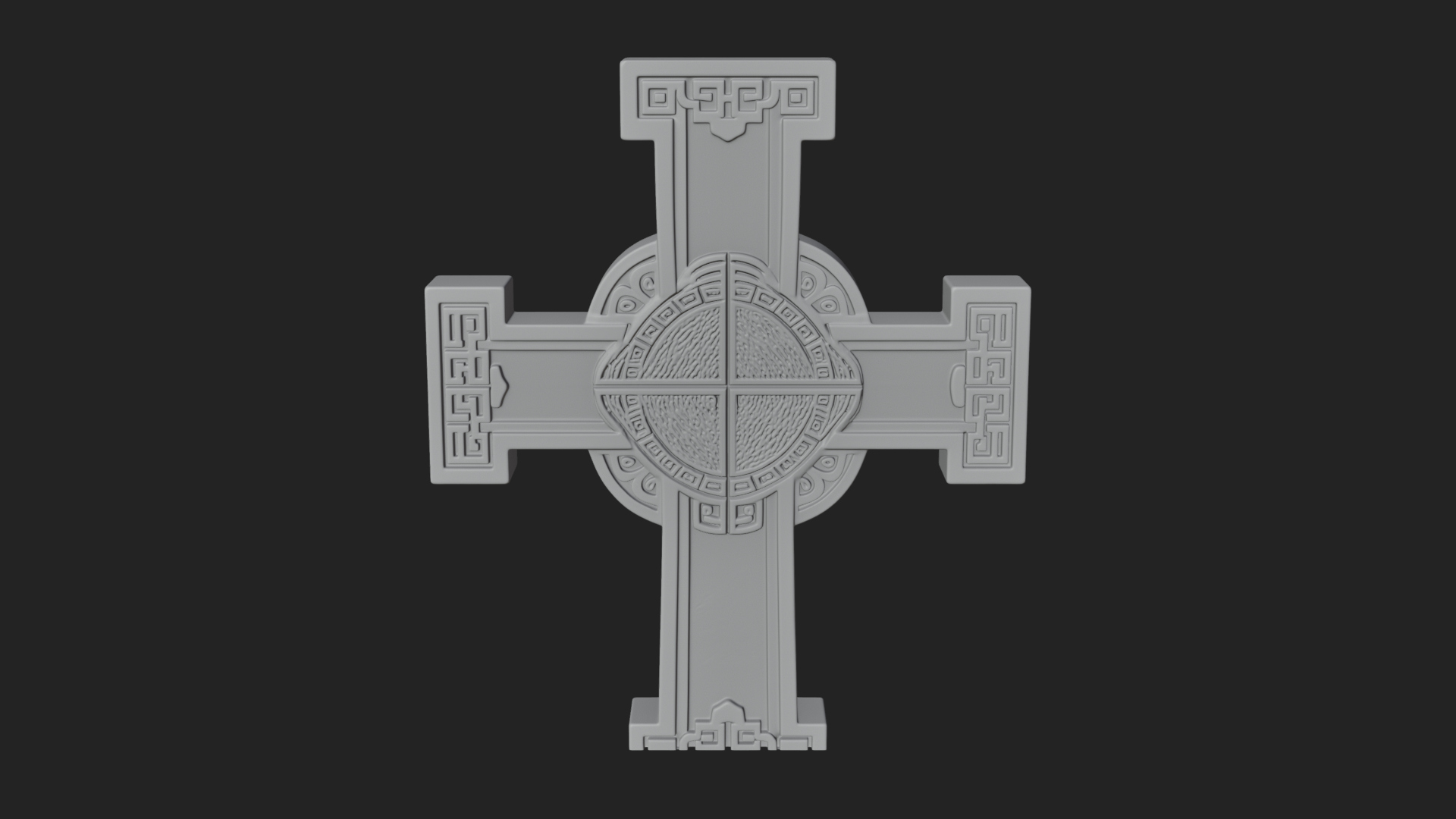 Carved Relief Wall Cross Design 373 3D Print Model 3D Model