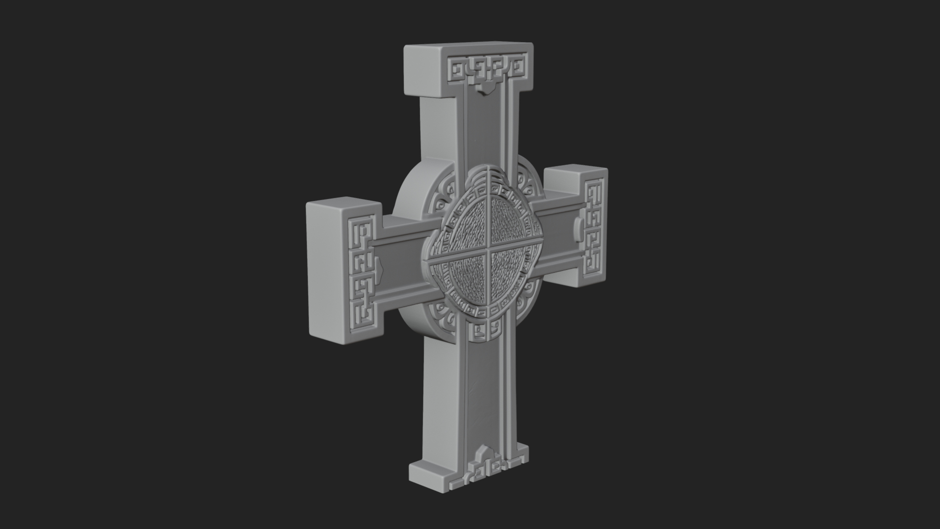 Carved Relief Wall Cross Design 373 3D Print Model 3D Model