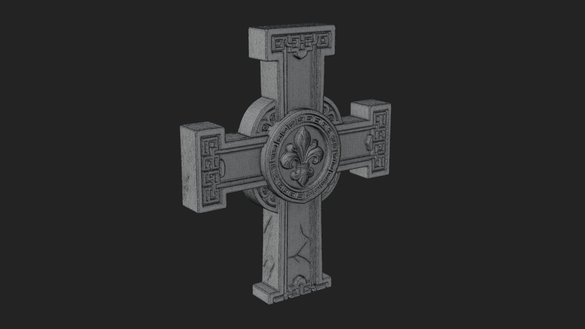 Carved Relief Wall Cross Design 373 3D Print Model 3D Model