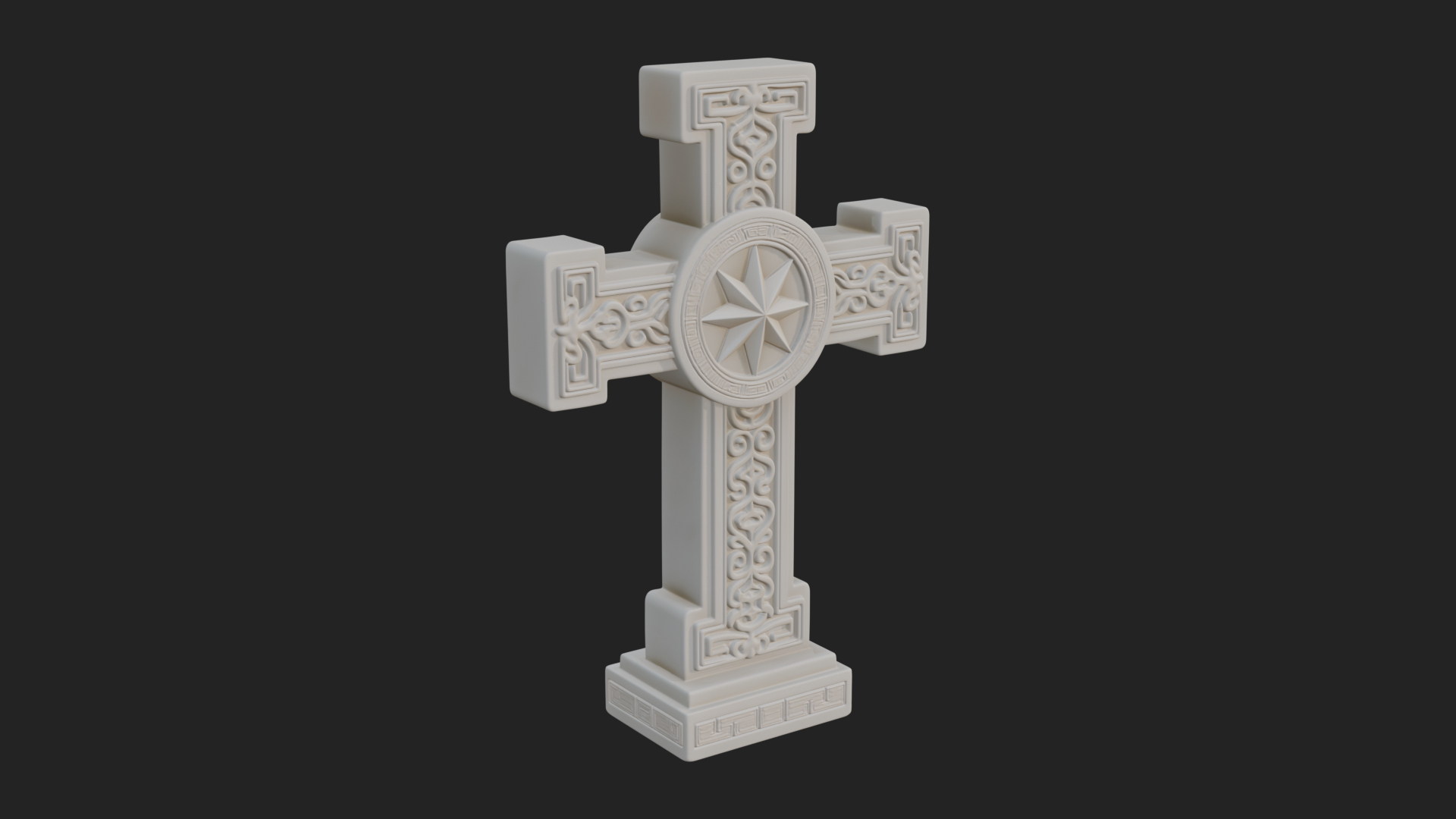 Carved Relief Wall Cross Design 374 3D Print Model 3D Model