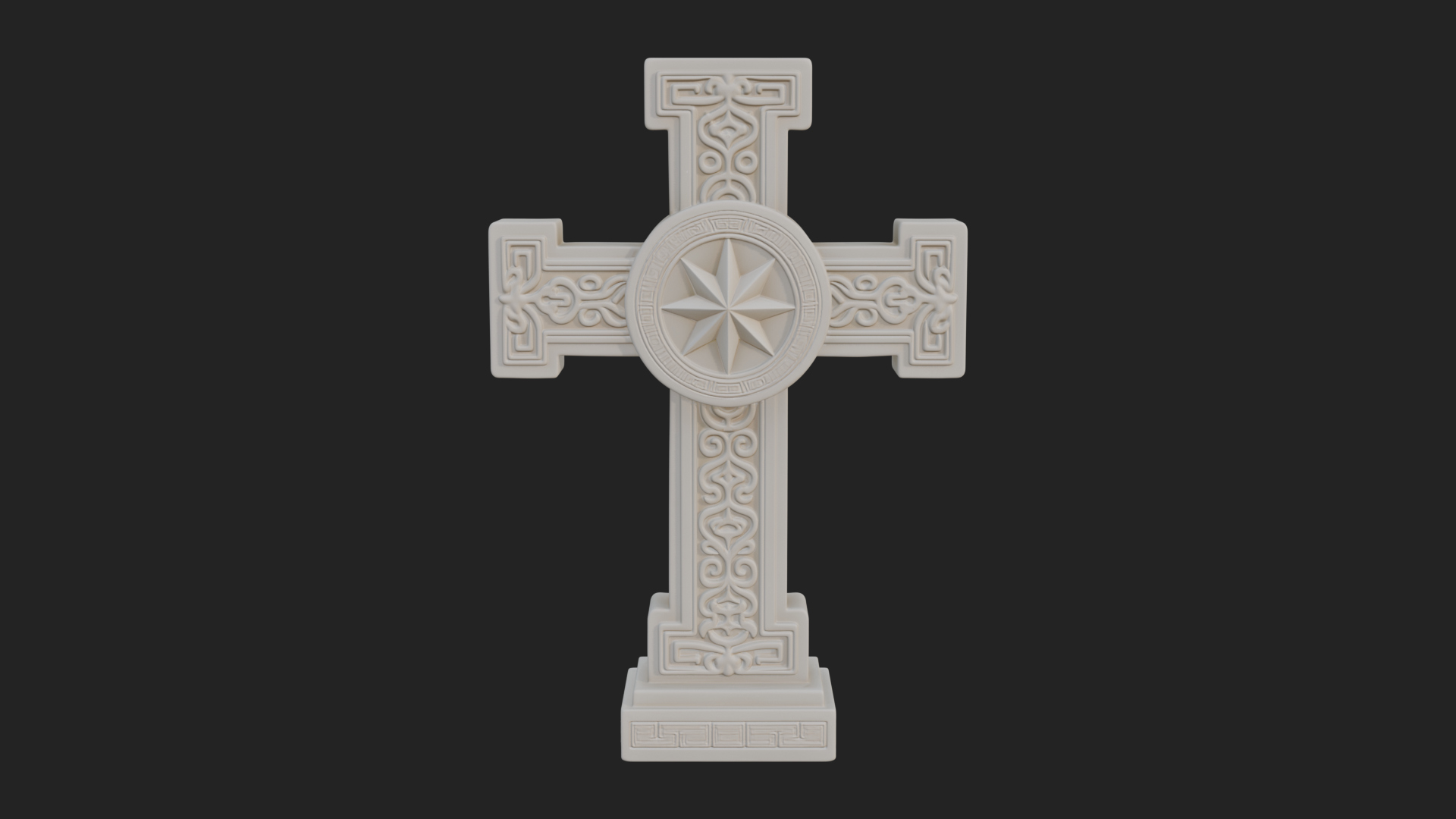 Carved Relief Wall Cross Design 374 3D Print Model 3D Model