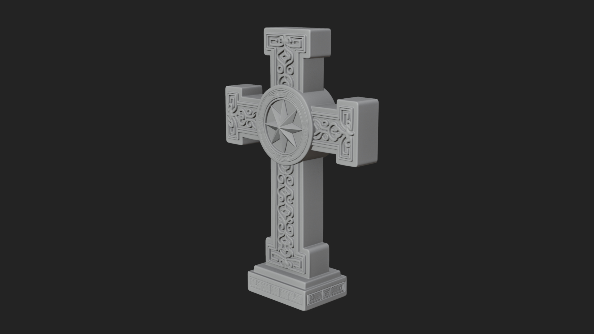 Carved Relief Wall Cross Design 374 3D Print Model 3D Model