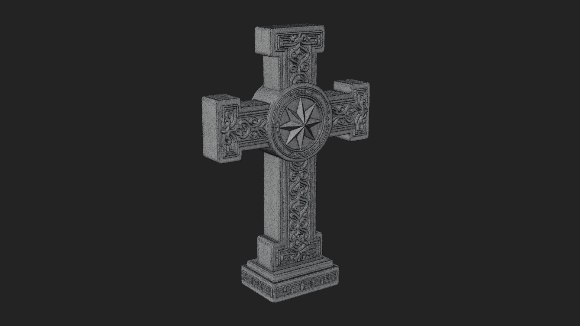 Carved Relief Wall Cross Design 374 3D Print Model 3D Model