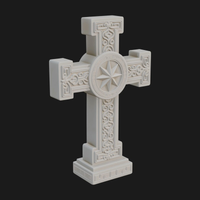 Carved Relief Wall Cross Design 374 3D Print Model