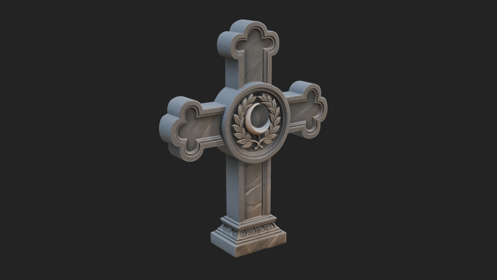 Carved Relief Wall Cross Design 375 3D Print Model 3D Model