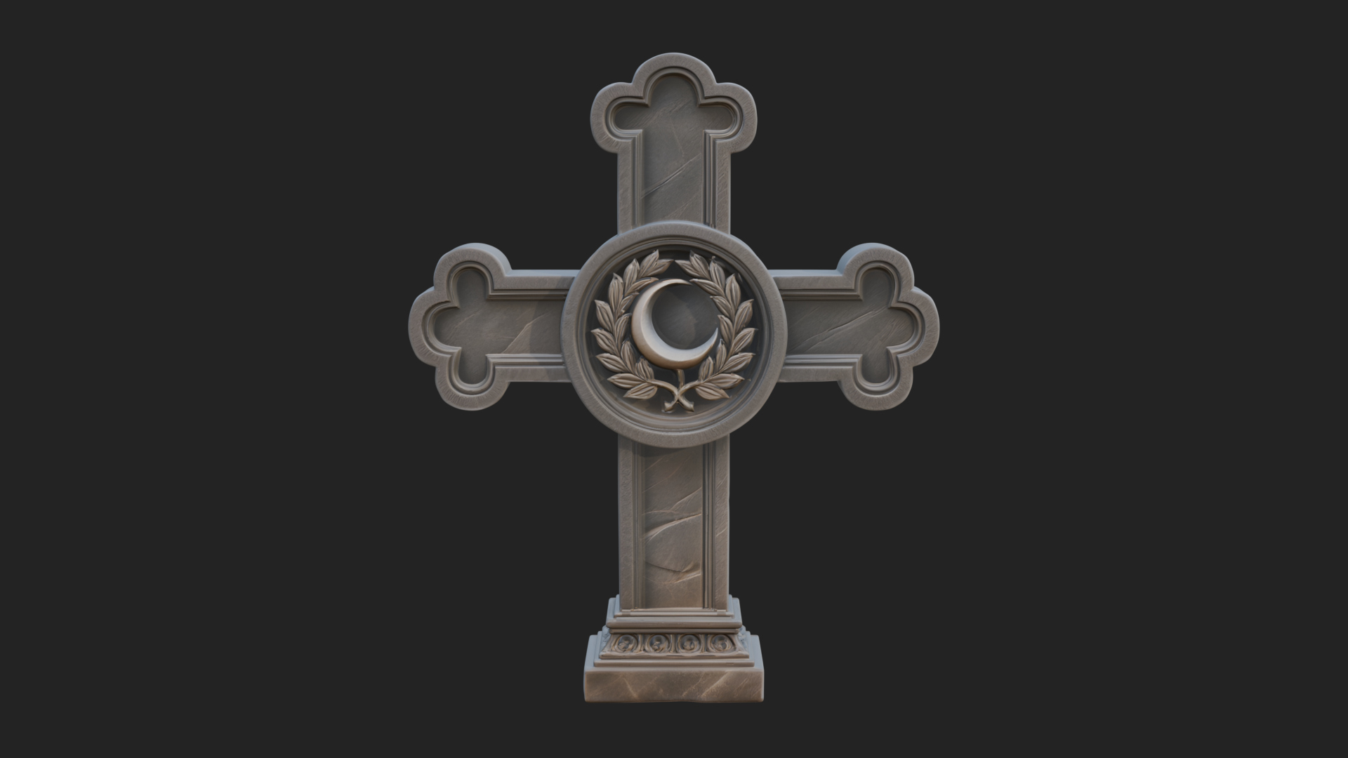 Carved Relief Wall Cross Design 375 3D Print Model 3D Model