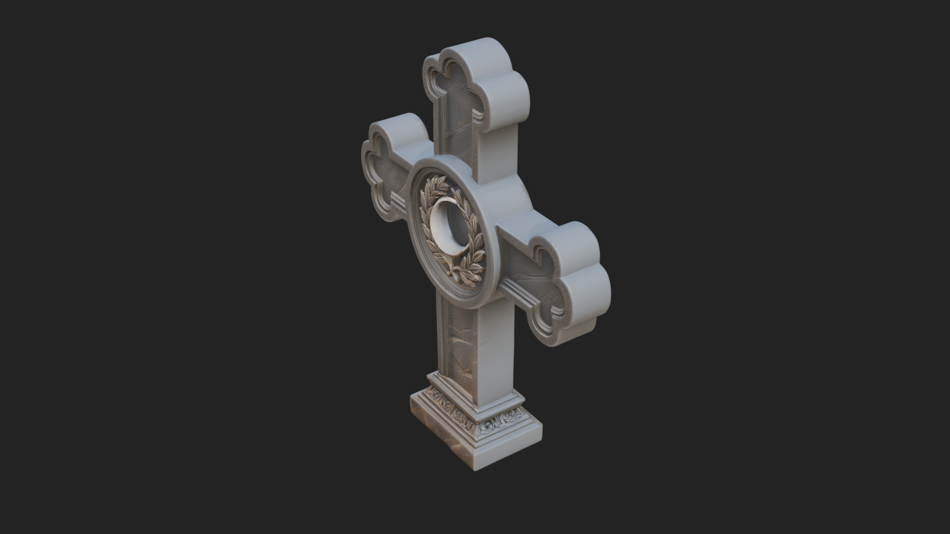 Carved Relief Wall Cross Design 375 3D Print Model 3D Model
