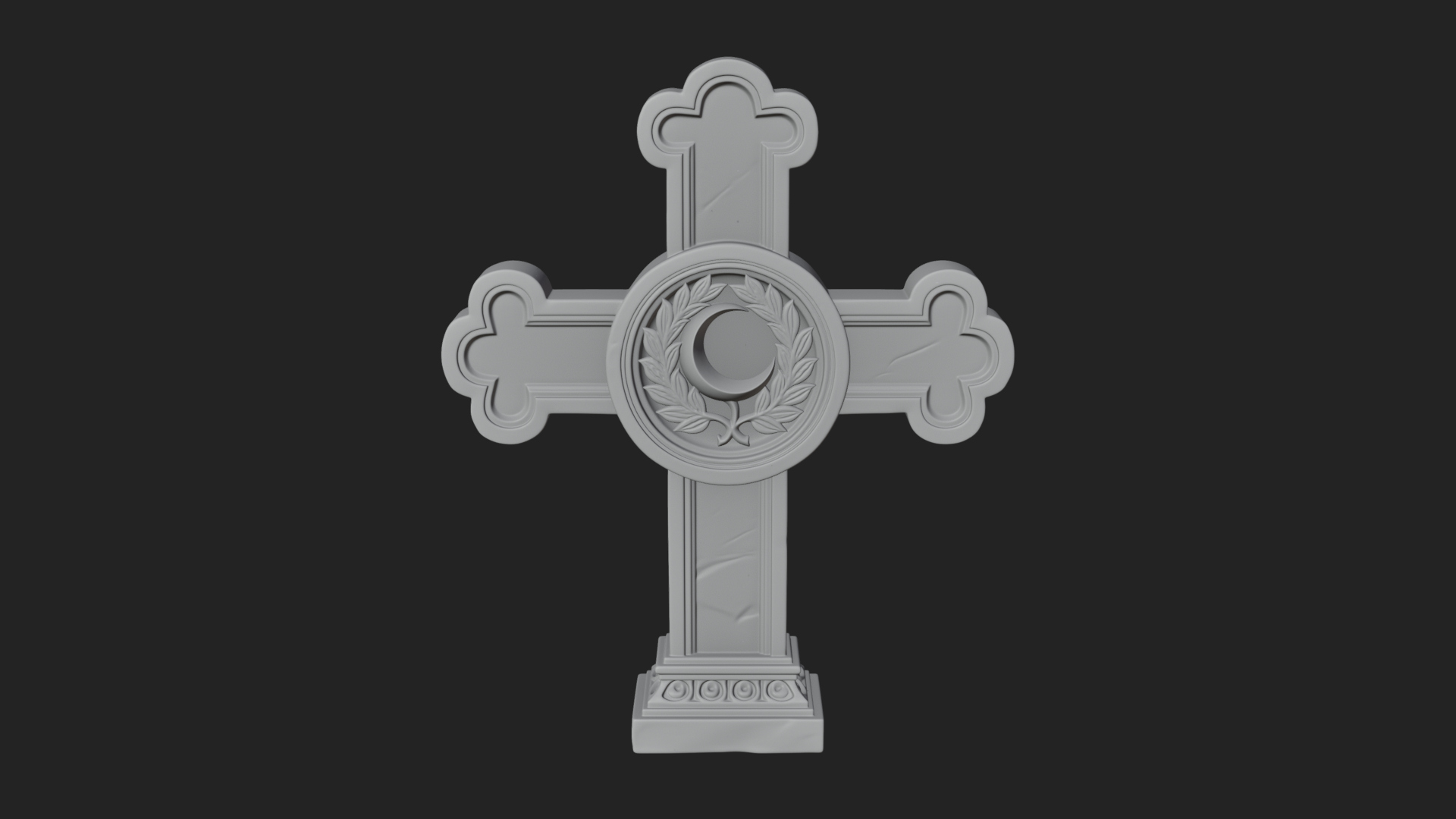 Carved Relief Wall Cross Design 375 3D Print Model 3D Model