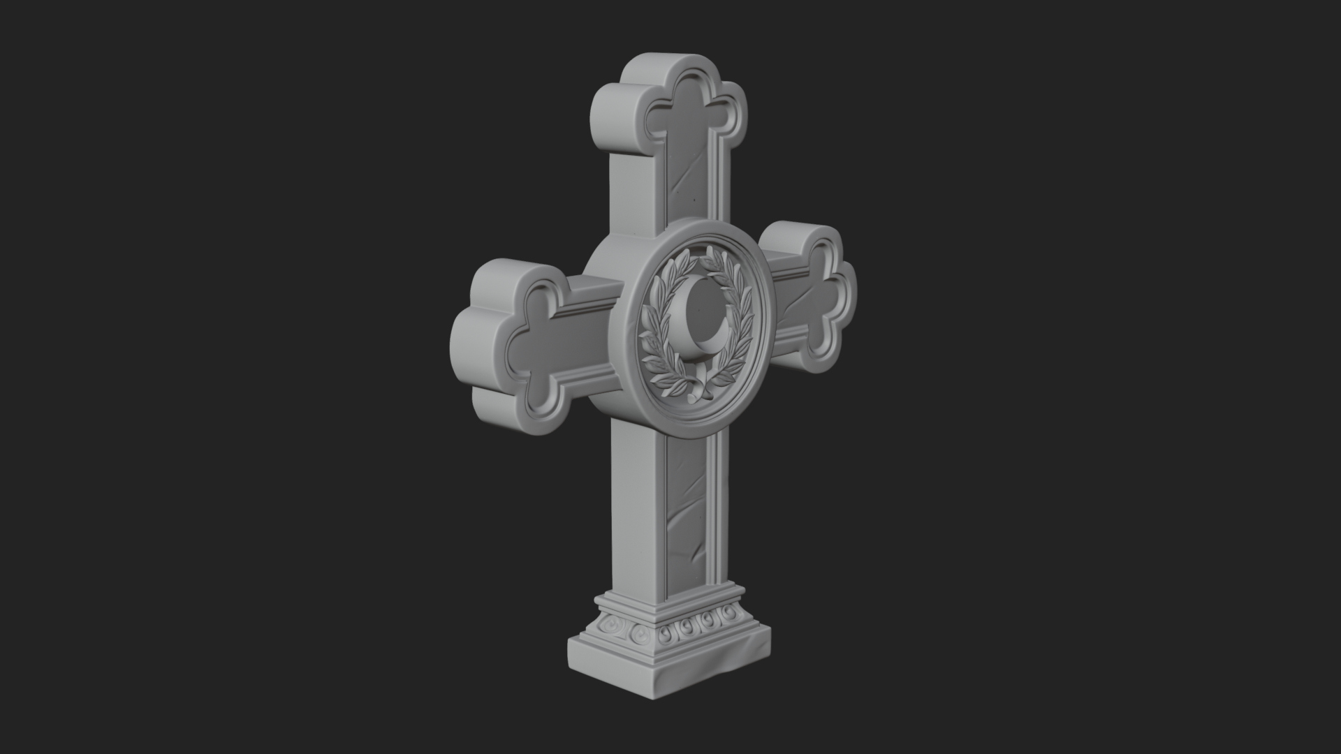 Carved Relief Wall Cross Design 375 3D Print Model 3D Model