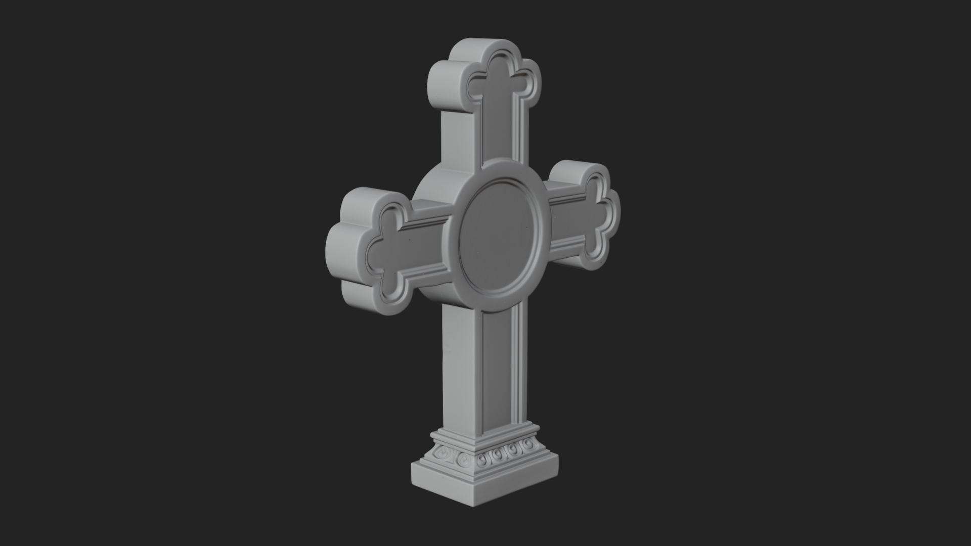 Carved Relief Wall Cross Design 375 3D Print Model 3D Model