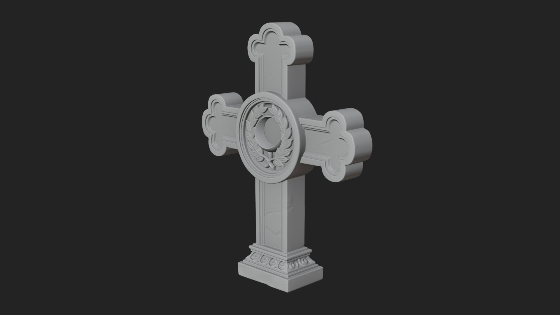Carved Relief Wall Cross Design 375 3D Print Model 3D Model