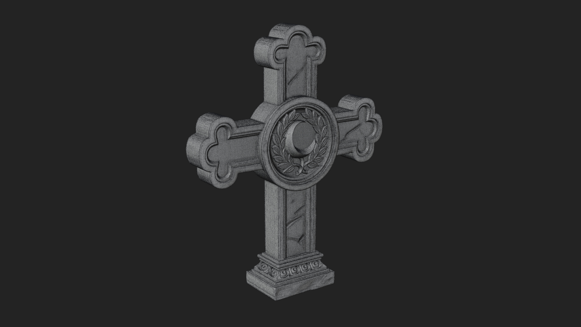 Carved Relief Wall Cross Design 375 3D Print Model 3D Model